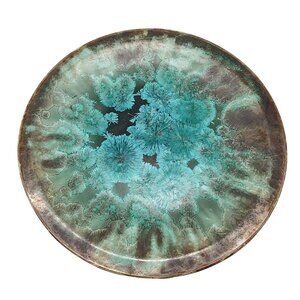 Large Crystalline Glaze Pottery Charger Plate Wall Hanging
